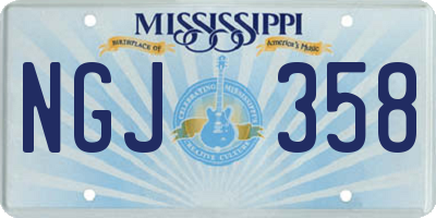 MS license plate NGJ358