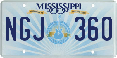 MS license plate NGJ360