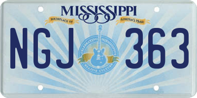 MS license plate NGJ363