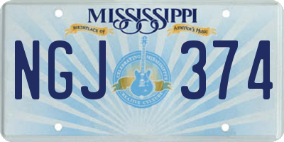 MS license plate NGJ374