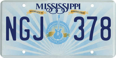 MS license plate NGJ378