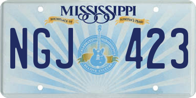 MS license plate NGJ423