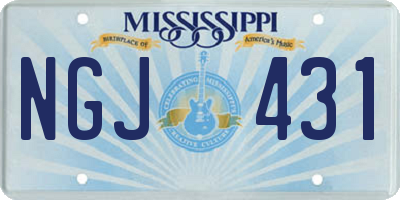 MS license plate NGJ431