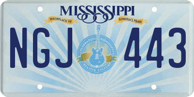 MS license plate NGJ443