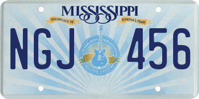 MS license plate NGJ456