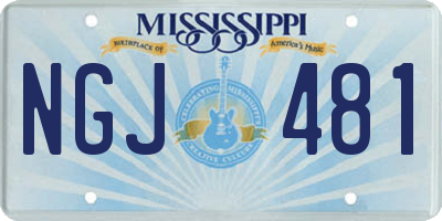 MS license plate NGJ481