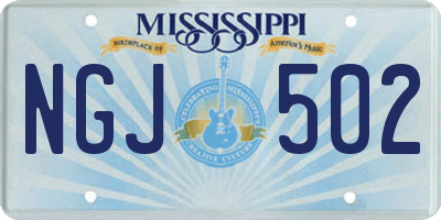 MS license plate NGJ502