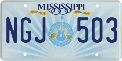 MS license plate NGJ503