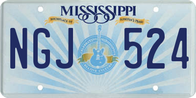 MS license plate NGJ524