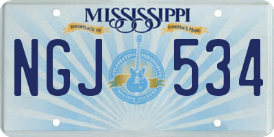 MS license plate NGJ534