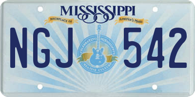MS license plate NGJ542