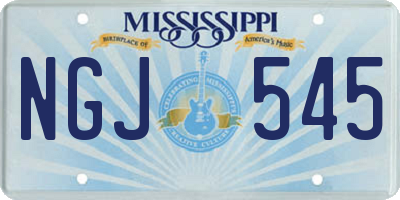MS license plate NGJ545