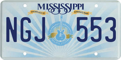 MS license plate NGJ553