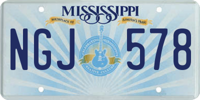 MS license plate NGJ578