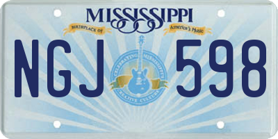 MS license plate NGJ598