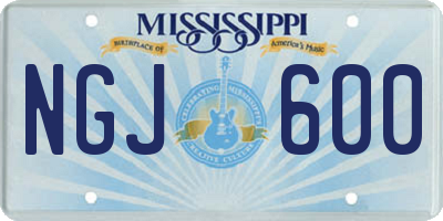 MS license plate NGJ600