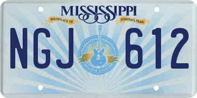 MS license plate NGJ612
