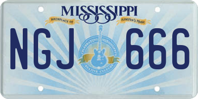 MS license plate NGJ666