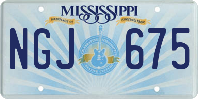 MS license plate NGJ675