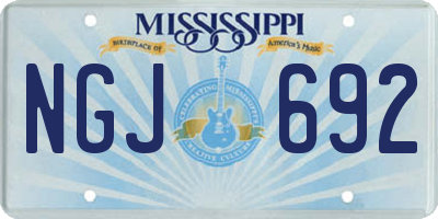 MS license plate NGJ692