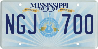 MS license plate NGJ700