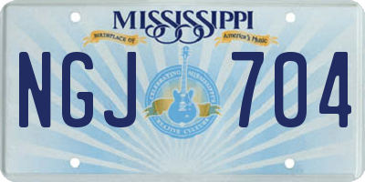 MS license plate NGJ704