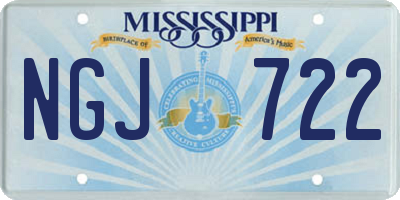 MS license plate NGJ722
