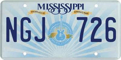MS license plate NGJ726