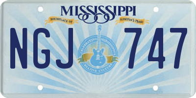 MS license plate NGJ747