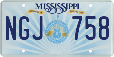MS license plate NGJ758