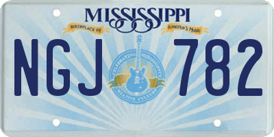 MS license plate NGJ782