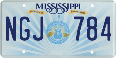 MS license plate NGJ784