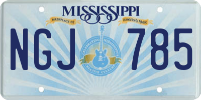 MS license plate NGJ785