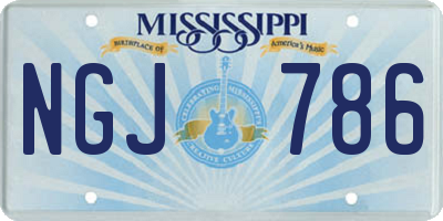 MS license plate NGJ786