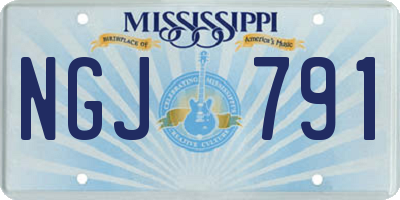MS license plate NGJ791