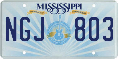 MS license plate NGJ803