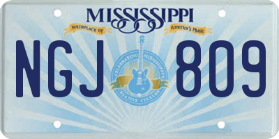 MS license plate NGJ809