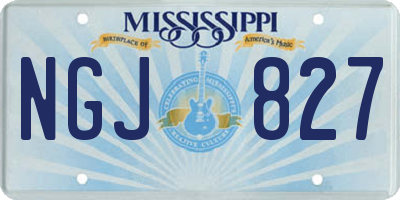 MS license plate NGJ827
