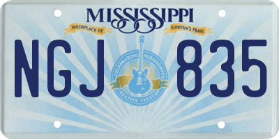 MS license plate NGJ835