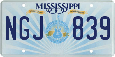 MS license plate NGJ839