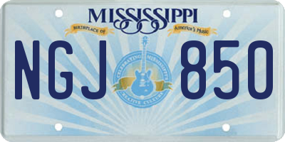 MS license plate NGJ850