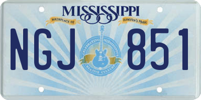 MS license plate NGJ851