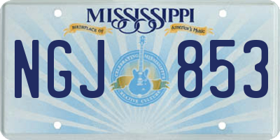 MS license plate NGJ853