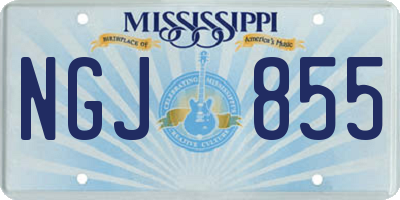 MS license plate NGJ855