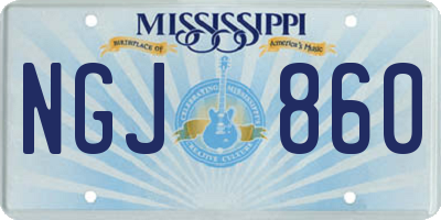 MS license plate NGJ860