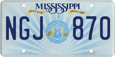 MS license plate NGJ870