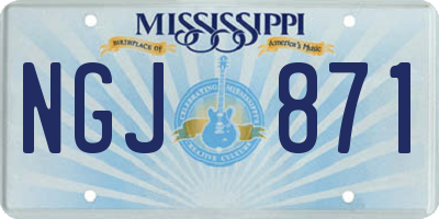 MS license plate NGJ871