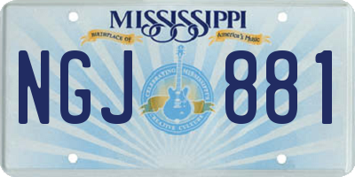 MS license plate NGJ881