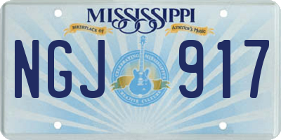 MS license plate NGJ917
