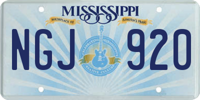 MS license plate NGJ920